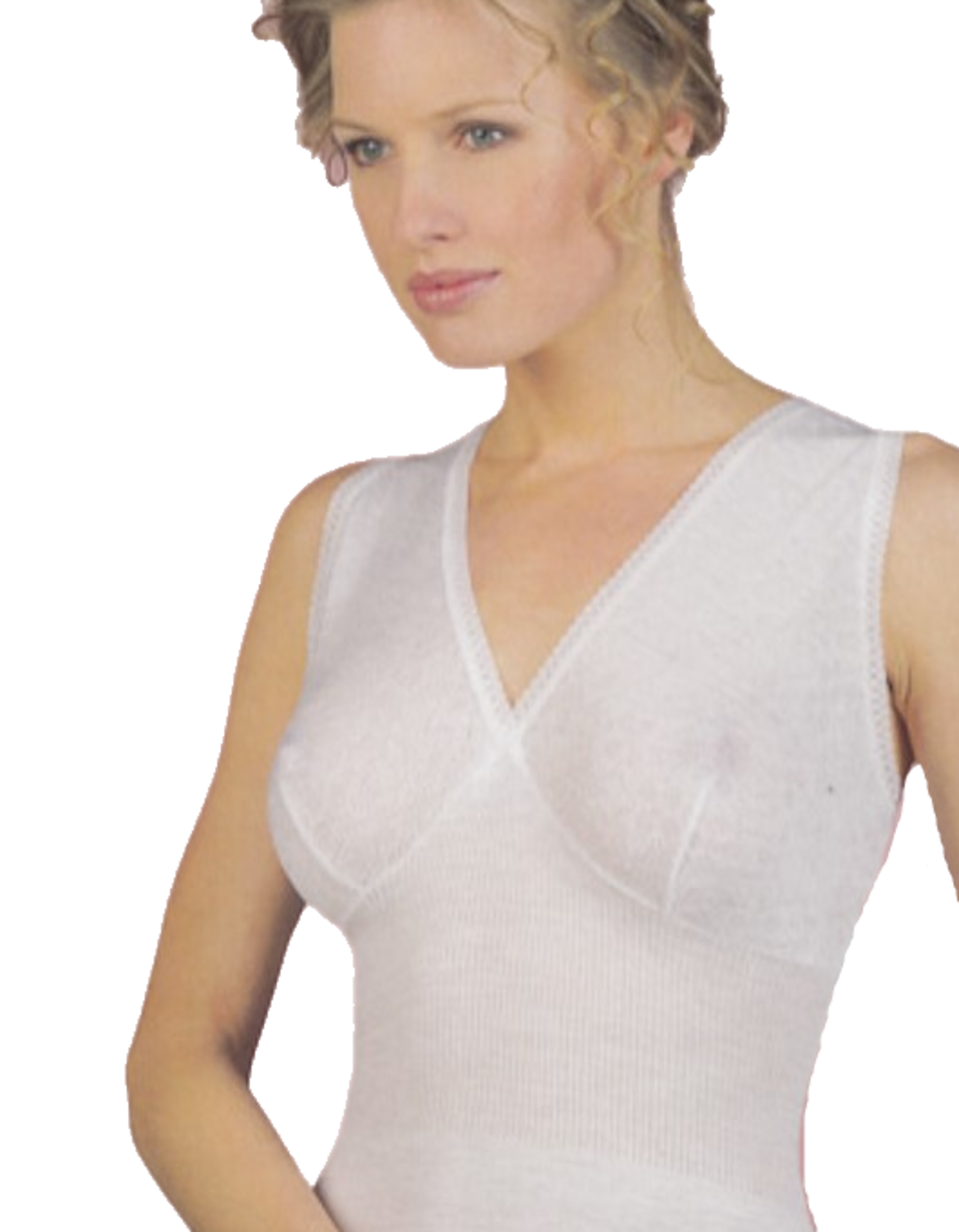 Ma.Re Maglia Intimo Donna Misto Lana microlana Manica Lunga Liscia (3/S, Bianco Lana