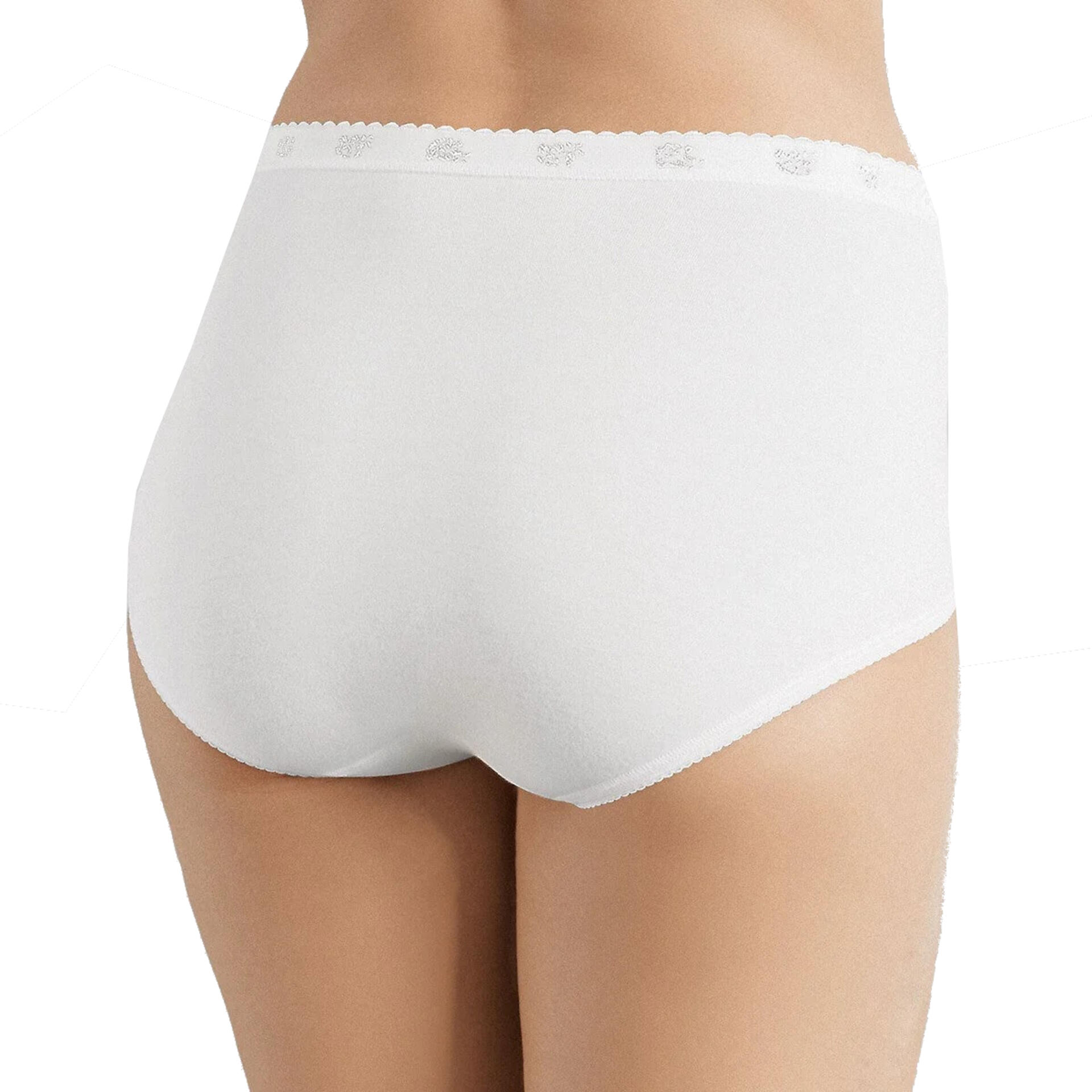 Playtex Confezione Da 3 Slip Maxi Donna – Linea Cotone & Pizzo, Bianco - 3