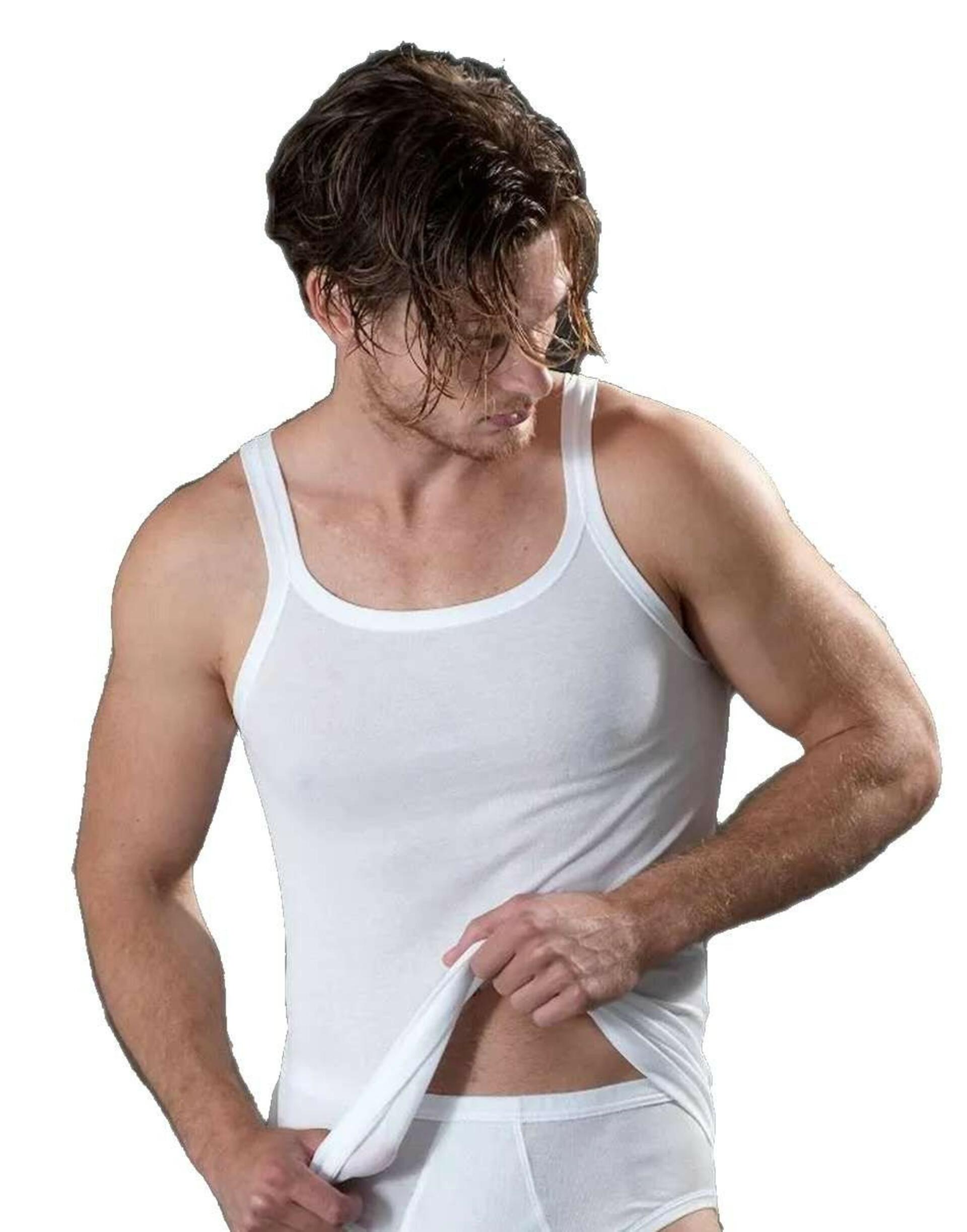 Canottiera Intima Uomo Alpina Spalla Stretta FiloScozia Pack. 3Pz