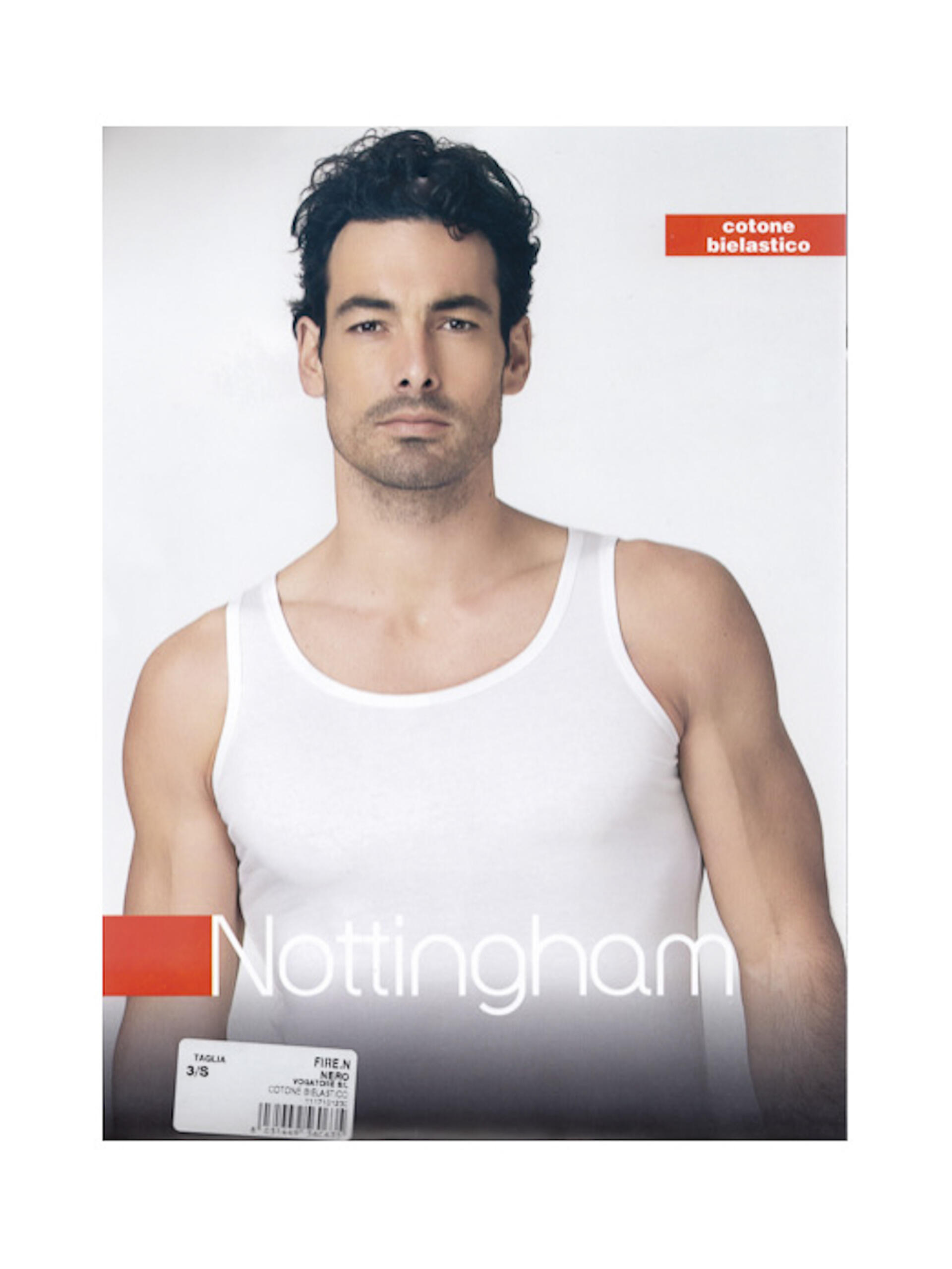 Nottingham 6 Pezzi Canotta Uomo VL714 Spalla Larga in Cotone (Bianco, 3/S