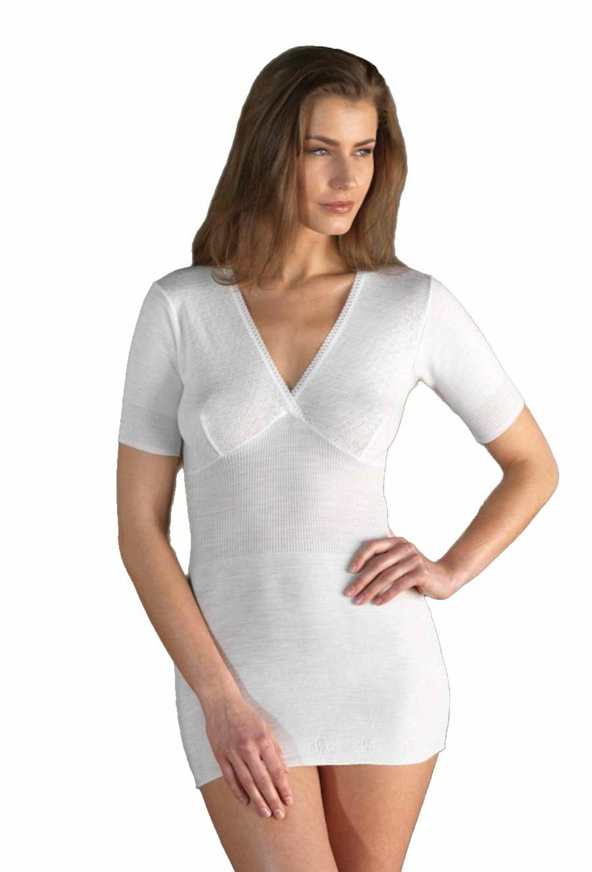 GICIPI Maglia Intima Donna Manica Lunga 494: Canottiera Termica In Lana E Seta, Colore Nero, Taglia 4, Morbida E Calda