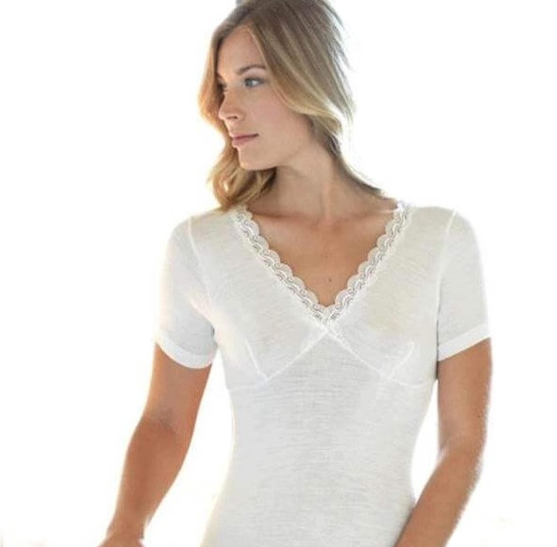 Gicipi Maglia Intima Donna Mezza Manica 494 Lana E Seta