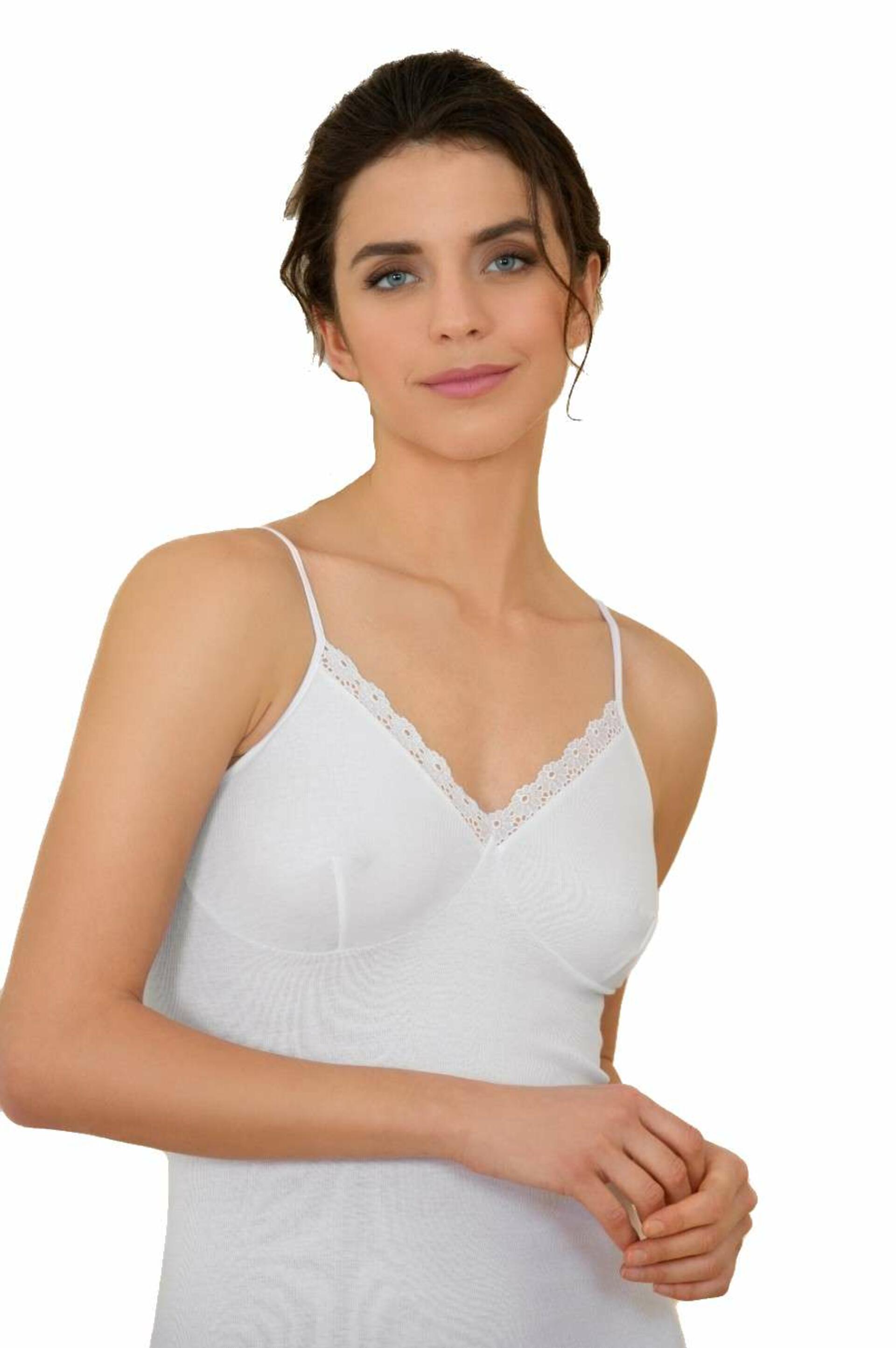 Vajolet canotta donna spallina lana cotone forma seno art.SS4228