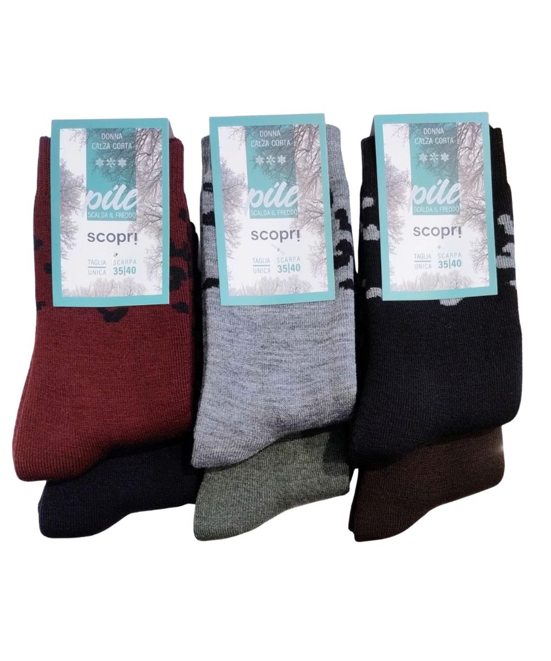 Women's short socks in warm FLEECE Discover Prisco Aput (1 PAIR) Scopri ...