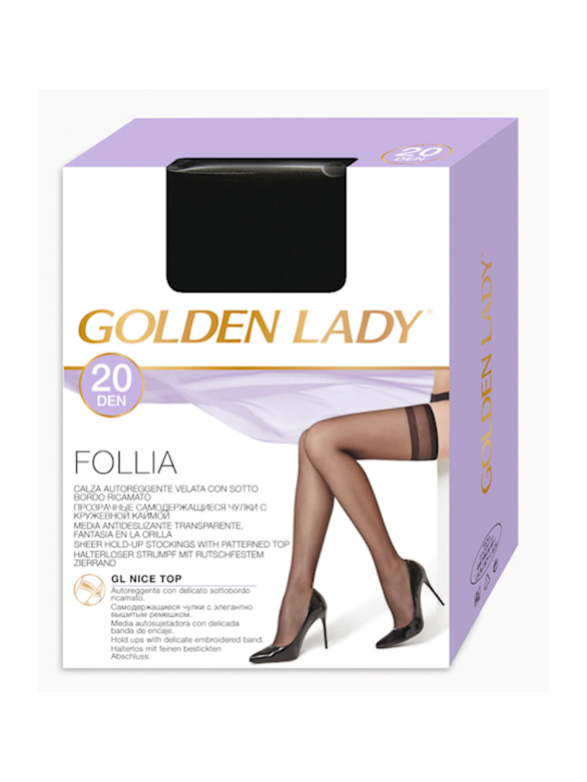 Calze Autoreggenti Golden Lady - Con Effetto Slimmante, 84% Poliammide, 16% Elastan - Foto 4