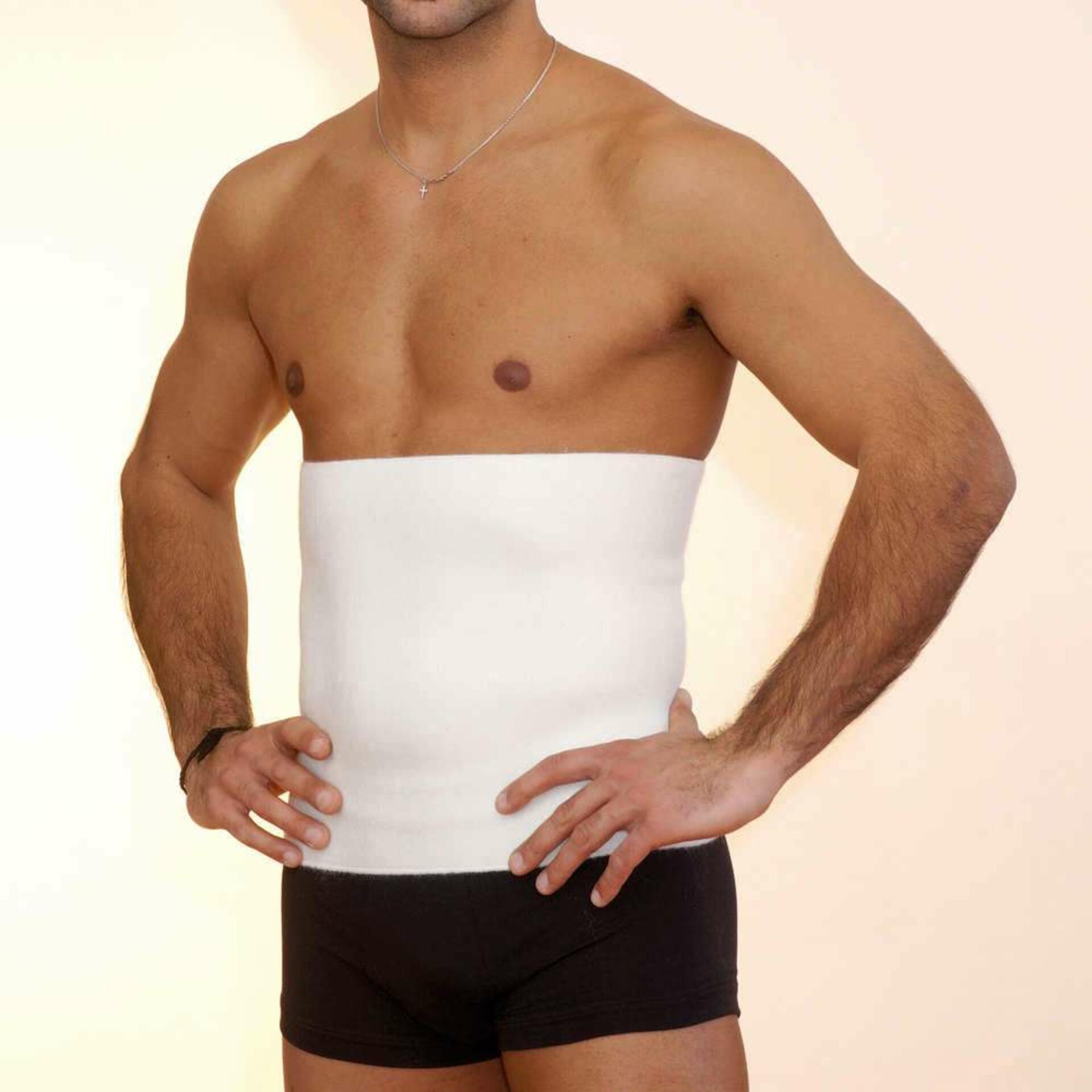 Leedya Pancera in Lana 65% Riscaldante Contenitiva Donna e Uomo Invernale - Calda Fascia Lombare Supporto Schiena Protezione e Sostegno - Panciera maschile e femminile Ortopedica Unisex (Bianca, XS