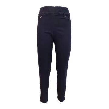 PANTALONE DONNA FELPATO FINTA TASCA CON STRASS 025 - SITE_NAME_SEO