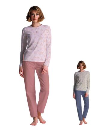 Pigiama donna a serafino in jersey di cotone Cippi 1026 - SITE_NAME_SEO