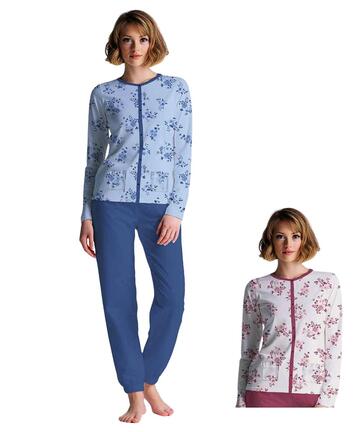 Pigiama donna aperto in jersey di cotone Smarty by Cippi 1070 - SITE_NAME_SEO