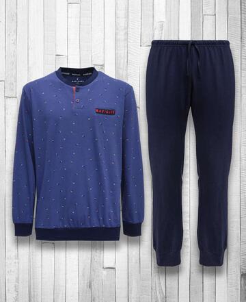 Men's long-sleeved cotton jersey pajamas Navigare 141626 - SITE_NAME_SEO