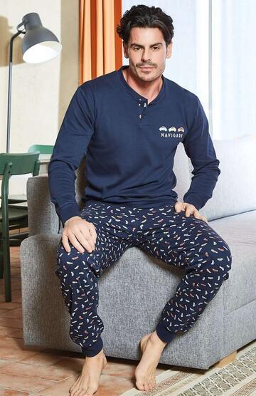 Men's pajamas in warm cotton jersey Navigare 141753 - SITE_NAME_SEO