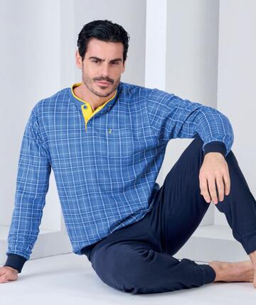 Navigare 141947 Men's Warm Cotton Jersey Pajamas - SITE_NAME_SEO