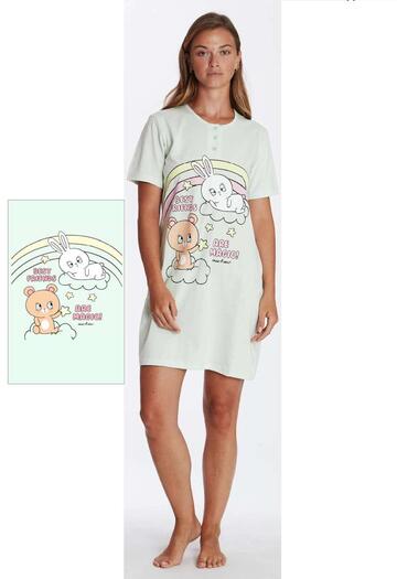 Crazy Farm 15810 Cotton Jersey Short Sleeve Nightgown - SITE_NAME_SEO