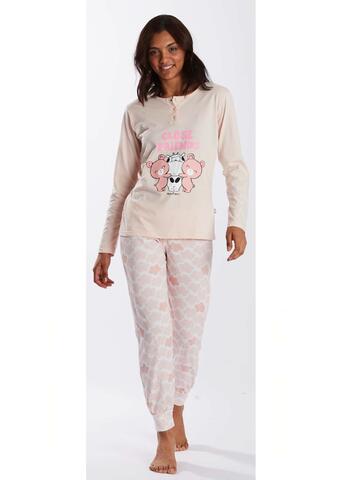 Crazy Farm 15909 women's long-sleeved cotton jersey pajamas - SITE_NAME_SEO