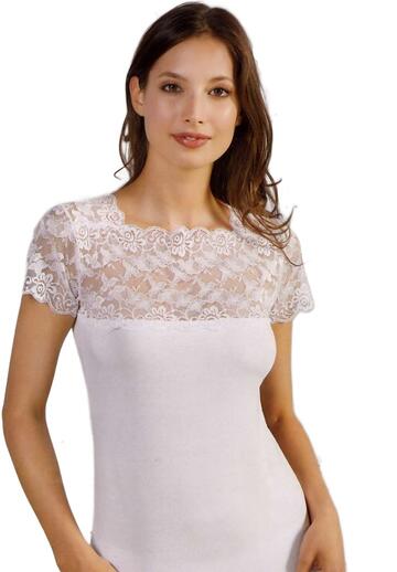 Women's underjacket in modal cotton with lace flounce Esse Speroni 1708 - SITE_NAME_SEO