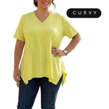MAGLIA OVER DONNA MEZZA MANICA SCOLLO A V FLORA CURVY 1863 - SITE_NAME_SEO