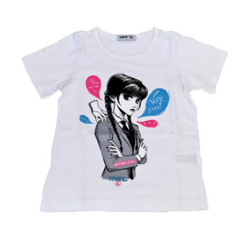 T-shirt bambina manica corta Mercoledì Addams TW07 6-14 anni - SITE_NAME_SEO