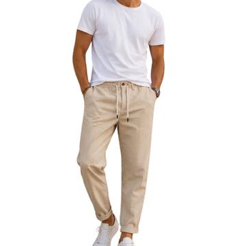 PANTALONE LACCIO UOMO EFFETTO LINO A RIGHE BE MISTIC PT002080 - SITE_NAME_SEO