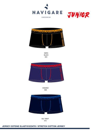 Boxer da ragazzo in cotone elasticizzato Navigare 21438ZJ