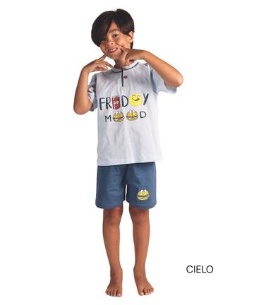 Pigiama corto da bambino in jersey di cotone Gary 3157 8-10 Anni - SITE_NAME_SEO