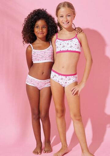 Completo da bambina con brassiere e slip in cotone elasticizzato Jadea 219 - SITE_NAME_SEO