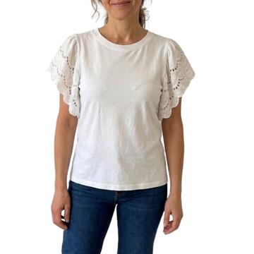 T-SHIRT DONNA MANICA CORTA SANGALLO FLORA 23718 - SITE_NAME_SEO