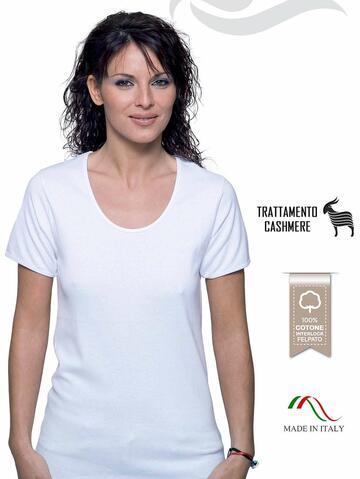 Women's short-sleeved t-shirt in fleece interlock cotton Leable 259-326 - SITE_NAME_SEO