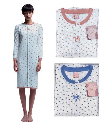 Camicia da notte donna clinica in jersey di cotone Cippi 2730 - SITE_NAME_SEO