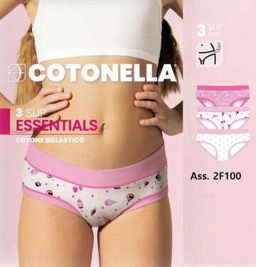 Cotonella girls' elastic cotton briefs AB298 (tri-pack) - SITE_NAME_SEO