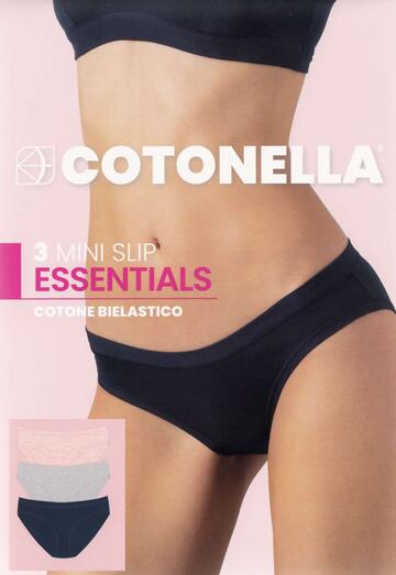 Women's briefs in Cotonella patterned stretch cotton 3362 MODA (3 PIECES) - SITE_NAME_SEO