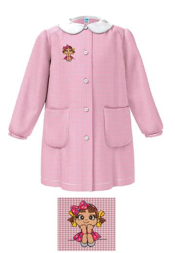 Siggi Happy School little girl apron 33GR3878 Little girl bow embroidery - SITE_NAME_SEO