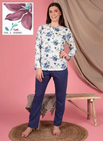 Women's pajamas in cotton jersey Silvia 43008 - SITE_NAME_SEO