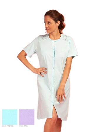 Camicia da notte clinica a manica corta in jersey di cotone Silvia 44338 - SITE_NAME_SEO