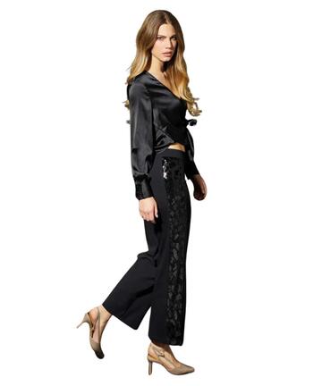 Pantalone donna con tulle e paillettes Jadea Galà 4824 - SITE_NAME_SEO