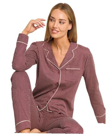 Pigiama donna aperto in jersey di cotone caldo Jadea Home 5290 - SITE_NAME_SEO