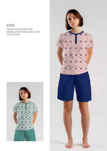 Cippi Smarty 5765 Damen-Pyjama aus kurzärmeligem Baumwolljersey - SITE_NAME_SEO