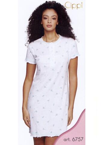 Cippi 6757 women's short-sleeved cotton jersey nightdress - SITE_NAME_SEO