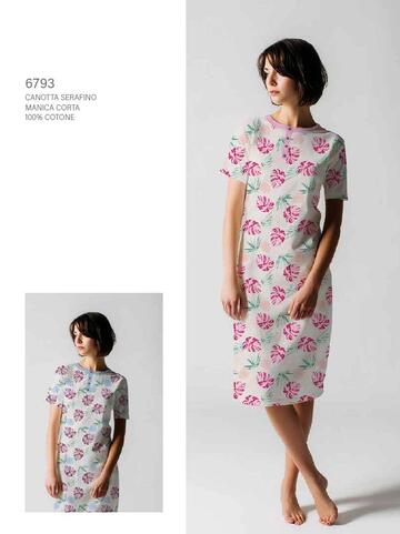 Cippi Smarty 6793 Women's Short-Sleeved Cotton Jersey Nightgown - SITE_NAME_SEO