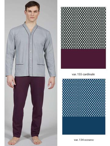 Men's open pajamas in warm cotton jersey Bip Bip 7148 - SITE_NAME_SEO