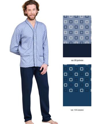 Pigiama uomo aperto in jersey di cotone caldo Bip Bip 7352 - SITE_NAME_SEO