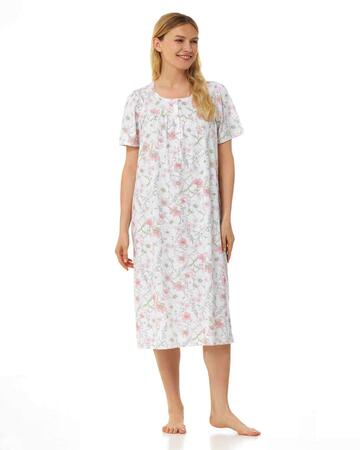 Linclalor 74976 women's short-sleeved cotton jersey nightdress - SITE_NAME_SEO