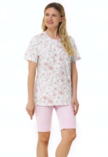 Women's short-sleeved cotton pajamas and Bermuda shorts Linclalor 74980 - SITE_NAME_SEO