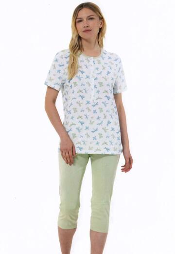 Linclalor 74991 women's short-sleeved cotton jersey pajamas - SITE_NAME_SEO