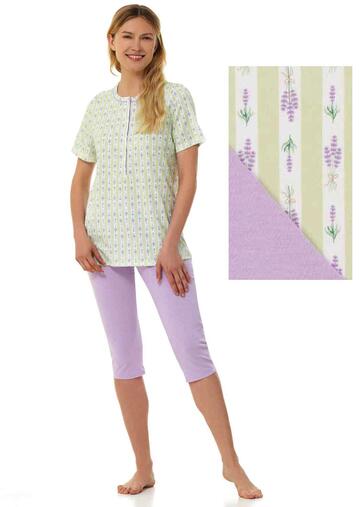 Linclalor 75040 women's short-sleeved cotton jersey pajamas - SITE_NAME_SEO