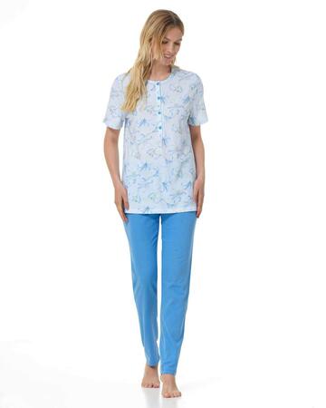 Women's short-sleeved pajamas in Linclalor cotton jersey 75093 - SITE_NAME_SEO