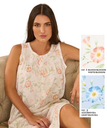 Camicia da notte donna in jersey di cotone a spalla larga Linclalor 75367 - SITE_NAME_SEO