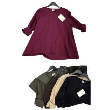 MAGLIA DONNA MANICA LUNGA PUNTO MILANO FLORA 85783 - SITE_NAME_SEO