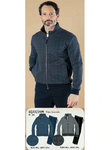 Tuta uomo in cotone felpato con zip Fratelli Campagnolo 8Q77279 - SITE_NAME_SEO