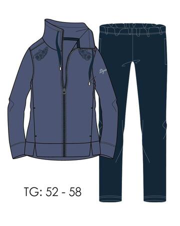 Women's Plus Size Tracksuit in Fleece Cotton with Zip Fratelli Campagnolo 8Q79461 - SITE_NAME_SEO