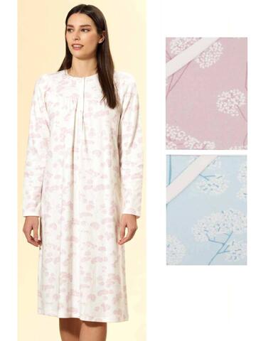 Linclalor 92055 warm cotton jersey women's nightgown - SITE_NAME_SEO